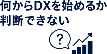 何からDXを始めるか判断できない